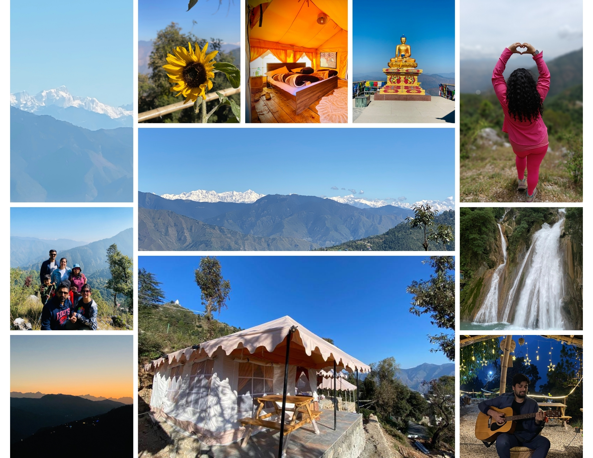 Discover Ananta Prana, the most luxurious glamping resort nestled in the serene Himalayan foothills. Just 3 km from Mussoorie Mall Road and close to Dehradun, our eco-luxury retreat offers breathtaking mountain views, Swiss tents, organic dining, and unforgettable adventure activities. Perfect for couples, families, solo travelers, and pet owners, Ananta Prana blends five-star comfort with raw nature. Enjoy bonfire nights, guided treks, sunrise views of Kedarnath & Gangotri peaks, and more. Whether it’s a romantic escape, family vacation, or a peaceful digital detox, Ananta Prana is your ideal mountain getaway. Why Choose Us? • Luxury Glamping & Camping in Mussoorie • Couple-Friendly & Pet-Friendly Stays • Farm-to-Table Dining • Adventure Activities: Trekking. • Near Kempty Falls, Lal Tibba, Camel’s Back Road • Best Price Guarantee on Direct Bookings Book now and experience the best view resort in Mussoorie & Dehradun.