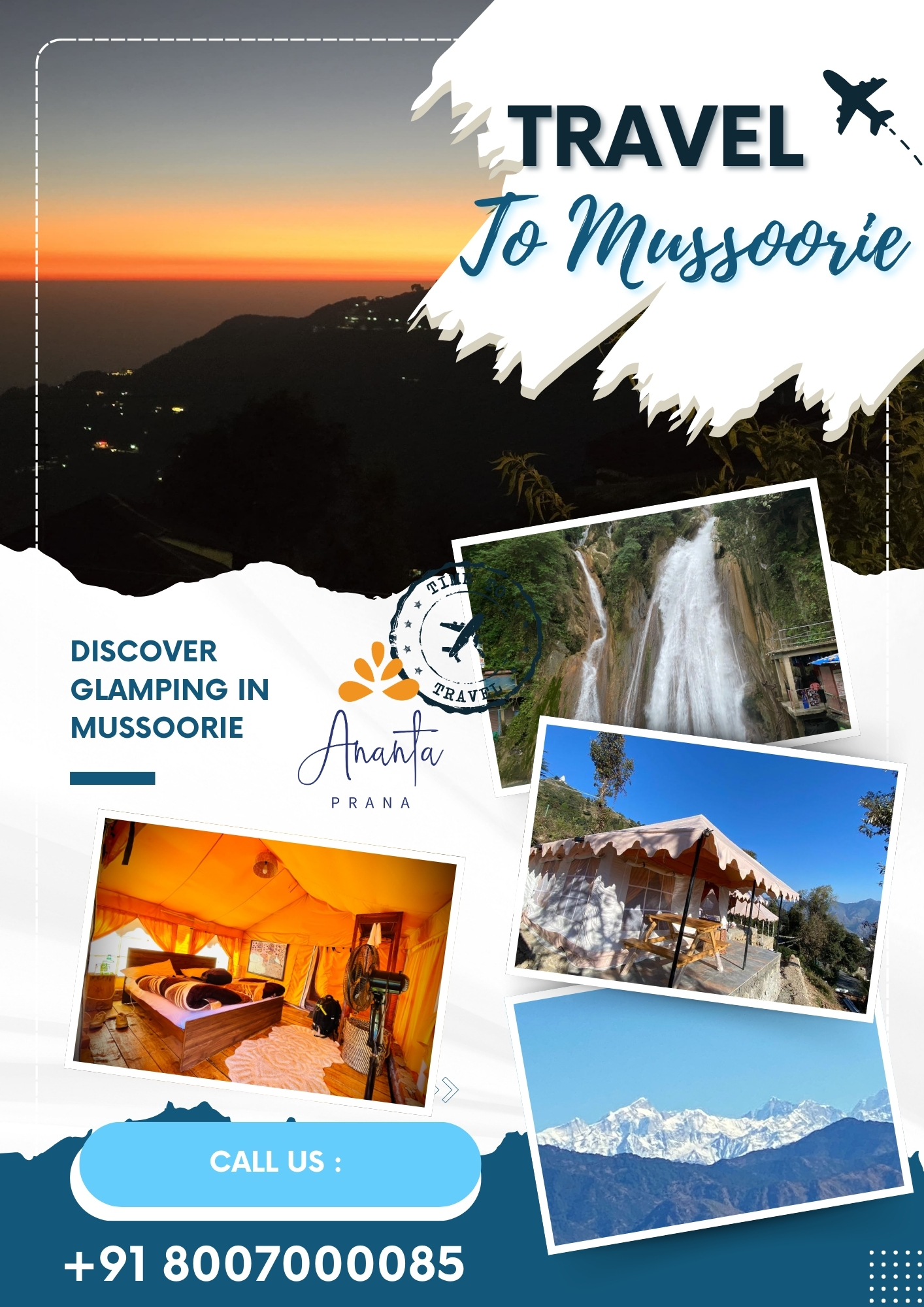 Discover Ananta Prana, the most luxurious glamping resort nestled in the serene Himalayan foothills. Just 3 km from Mussoorie Mall Road and close to Dehradun, our eco-luxury retreat offers breathtaking mountain views, Swiss tents, organic dining, and unforgettable adventure activities. Perfect for couples, families, solo travelers, and pet owners, Ananta Prana blends five-star comfort with raw nature. Enjoy bonfire nights, guided treks, sunrise views of Kedarnath & Gangotri peaks, and more. Whether it’s a romantic escape, family vacation, or a peaceful digital detox, Ananta Prana is your ideal mountain getaway. Why Choose Us? • Luxury Glamping & Camping in Mussoorie • Couple-Friendly & Pet-Friendly Stays • Farm-to-Table Dining • Adventure Activities: Trekking. • Near Kempty Falls, Lal Tibba, Camel’s Back Road • Best Price Guarantee on Direct Bookings Book now and experience the best view resort in Mussoorie & Dehradun.