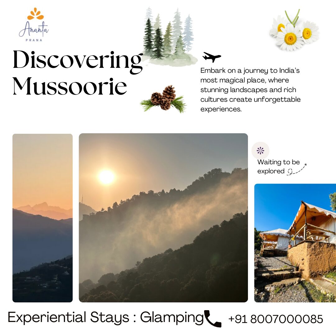 Discover Ananta Prana, the most luxurious glamping resort nestled in the serene Himalayan foothills. Just 3 km from Mussoorie Mall Road and close to Dehradun, our eco-luxury retreat offers breathtaking mountain views, Swiss tents, organic dining, and unforgettable adventure activities. Perfect for couples, families, solo travelers, and pet owners, Ananta Prana blends five-star comfort with raw nature. Enjoy bonfire nights, guided treks, sunrise views of Kedarnath & Gangotri peaks, and more. Whether it’s a romantic escape, family vacation, or a peaceful digital detox, Ananta Prana is your ideal mountain getaway. Why Choose Us? • Luxury Glamping & Camping in Mussoorie • Couple-Friendly & Pet-Friendly Stays • Farm-to-Table Dining • Adventure Activities: Trekking. • Near Kempty Falls, Lal Tibba, Camel’s Back Road • Best Price Guarantee on Direct Bookings Book now and experience the best view resort in Mussoorie & Dehradun.