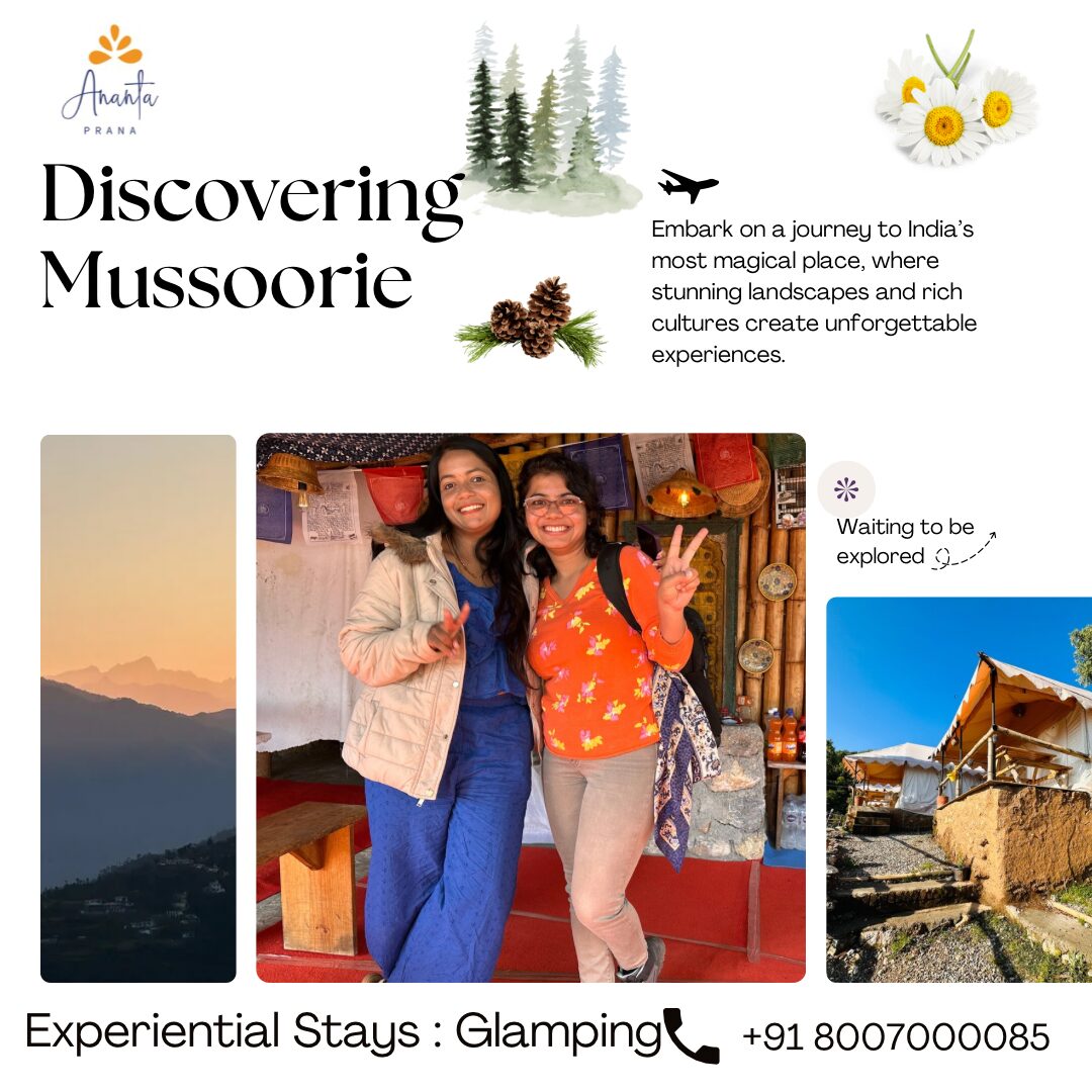 Discover Ananta Prana, the most luxurious glamping resort nestled in the serene Himalayan foothills. Just 3 km from Mussoorie Mall Road and close to Dehradun, our eco-luxury retreat offers breathtaking mountain views, Swiss tents, organic dining, and unforgettable adventure activities. Perfect for couples, families, solo travelers, and pet owners, Ananta Prana blends five-star comfort with raw nature. Enjoy bonfire nights, guided treks, sunrise views of Kedarnath & Gangotri peaks, and more. Whether it’s a romantic escape, family vacation, or a peaceful digital detox, Ananta Prana is your ideal mountain getaway. Why Choose Us? • Luxury Glamping & Camping in Mussoorie • Couple-Friendly & Pet-Friendly Stays • Farm-to-Table Dining • Adventure Activities: Trekking. • Near Kempty Falls, Lal Tibba, Camel’s Back Road • Best Price Guarantee on Direct Bookings Book now and experience the best view resort in Mussoorie & Dehradun.