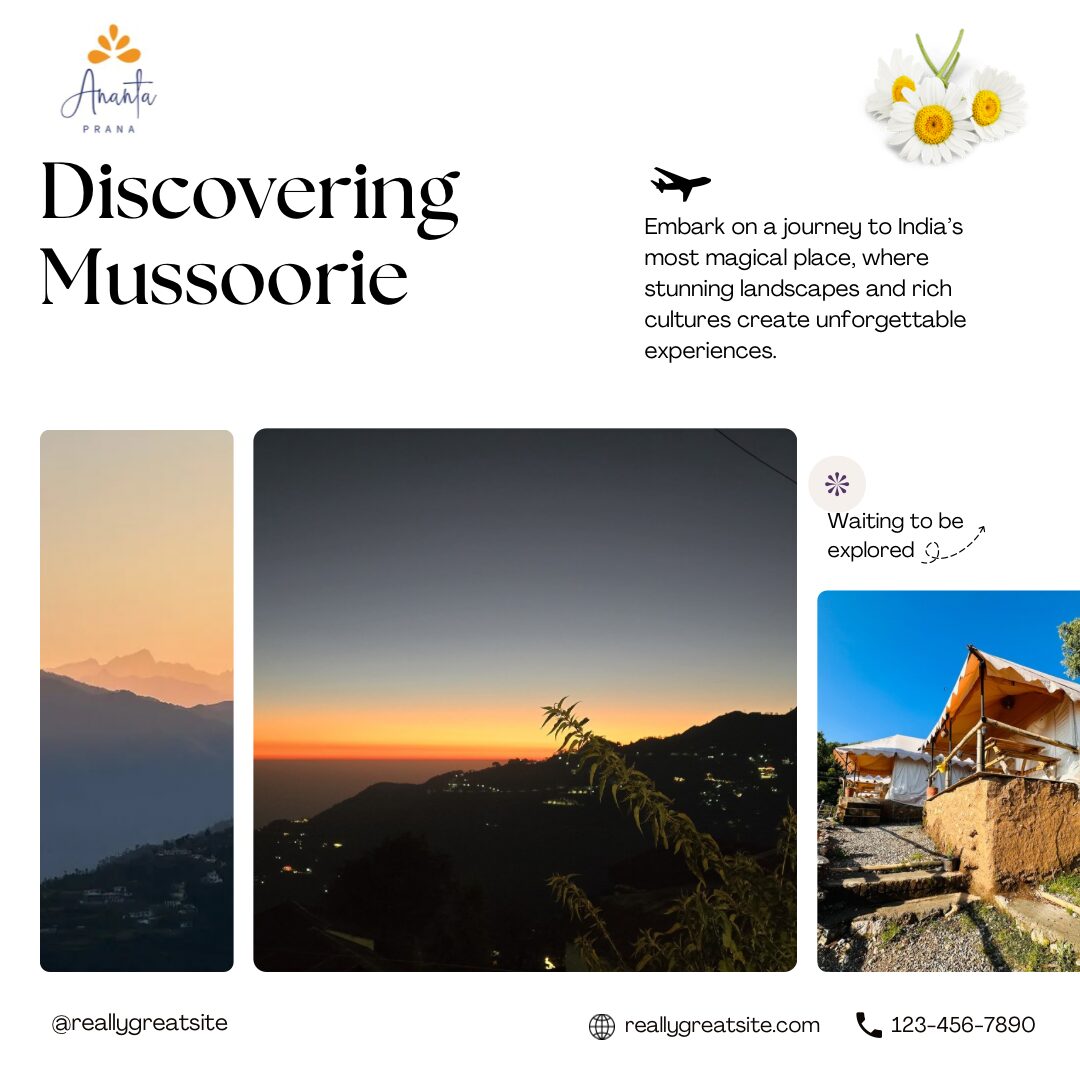 Discover Ananta Prana, the most luxurious glamping resort nestled in the serene Himalayan foothills. Just 3 km from Mussoorie Mall Road and close to Dehradun, our eco-luxury retreat offers breathtaking mountain views, Swiss tents, organic dining, and unforgettable adventure activities. Perfect for couples, families, solo travelers, and pet owners, Ananta Prana blends five-star comfort with raw nature. Enjoy bonfire nights, guided treks, sunrise views of Kedarnath & Gangotri peaks, and more. Whether it’s a romantic escape, family vacation, or a peaceful digital detox, Ananta Prana is your ideal mountain getaway. Why Choose Us? • Luxury Glamping & Camping in Mussoorie • Couple-Friendly & Pet-Friendly Stays • Farm-to-Table Dining • Adventure Activities: Trekking. • Near Kempty Falls, Lal Tibba, Camel’s Back Road • Best Price Guarantee on Direct Bookings Book now and experience the best view resort in Mussoorie & Dehradun.