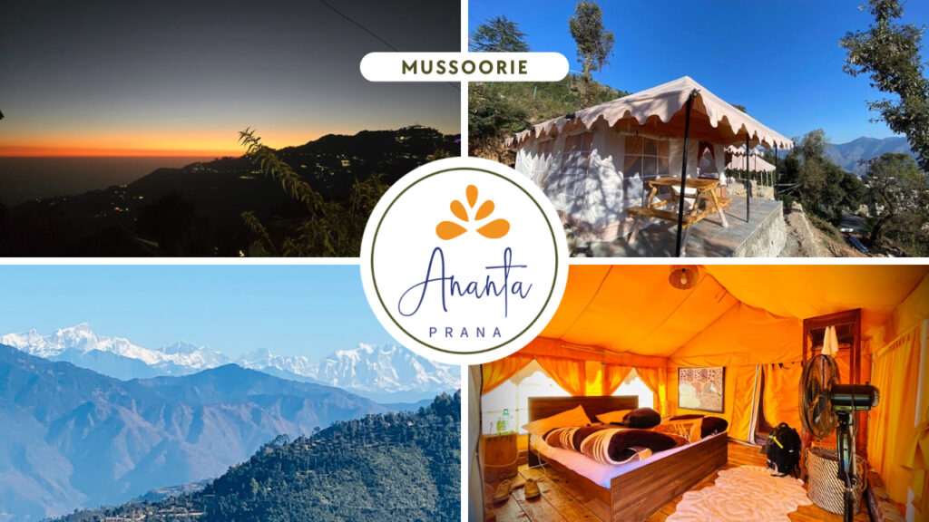Discover Ananta Prana, the most luxurious glamping resort nestled in the serene Himalayan foothills. Just 3 km from Mussoorie Mall Road and close to Dehradun, our eco-luxury retreat offers breathtaking mountain views, Swiss tents, organic dining, and unforgettable adventure activities. Perfect for couples, families, solo travelers, and pet owners, Ananta Prana blends five-star comfort with raw nature. Enjoy bonfire nights, guided treks, sunrise views of Kedarnath & Gangotri peaks, and more. Whether it’s a romantic escape, family vacation, or a peaceful digital detox, Ananta Prana is your ideal mountain getaway. Why Choose Us? • Luxury Glamping & Camping in Mussoorie • Couple-Friendly & Pet-Friendly Stays • Farm-to-Table Dining • Adventure Activities: Trekking. • Near Kempty Falls, Lal Tibba, Camel’s Back Road • Best Price Guarantee on Direct Bookings Book now and experience the best view resort in Mussoorie & Dehradun.